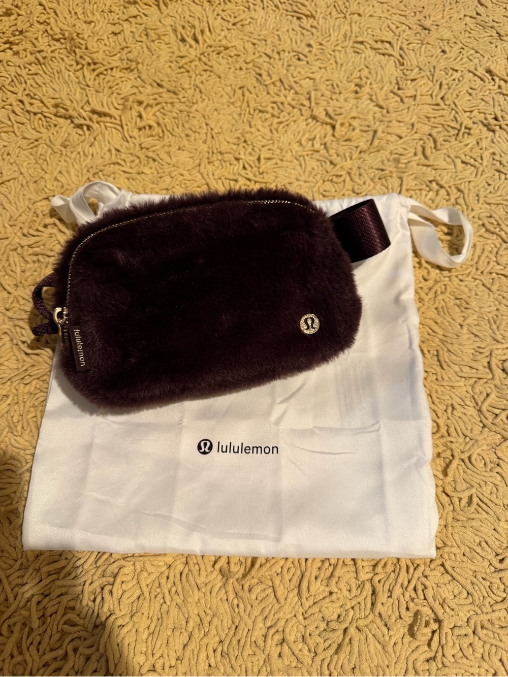 Lululemon Faux Fur Belt Bag in purple